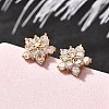 Brass Micro Pave Cubic Zirconia Stud Earrings EJEW-R018-10G-01-3