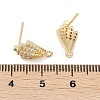 Brass Micro Pave Cubic Zirconia Stud Earring Findings LS-KK-Z094-13G-3