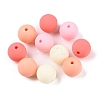Rubberized Style Imitated Silicone Acrylic Beads MACR-T048-01B-17-1