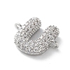 Brass Micro Pave Cubic Zirconia Letter Links KK-I717-04U-P-2