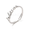 Non-Tarnish 304 Stainless Steel Word Adjustable Ring RJEW-L107-026P-1