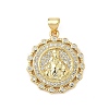 Brass Micro Pave Cubic Zirconia Pendants KK-S337-09G-B-1