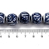 Handmade Blue and White Porcelain Beads Strands PORC-I027-04A-4