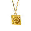 304 Stainless Steel Square Pendant Necklace CP3503-1-1