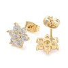 Brass Micro Pave Cubic Zirconia Stud Earrings X-EJEW-P247-05G-01-2