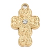 304 Stainless Steel Rhinestone Pendants STAS-I325-029G-1