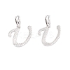 Rack Plating Eco-Friendly Brass Letter Pendants KK-K265-02P-U-1
