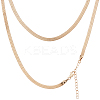 4Pcs Brass Flat Snake Chain Necklaces for Women NJEW-BBC0001-37-1