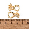 Swallow Brass Micro Pave Clear Cubic Zirconia Hoop Earrings EJEW-F384-06G-5