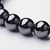 Round Synthetical Magnetic Synthetic Hematite Stretch Bracelets BJEW-O118-09-2