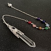 Synthetic Quartz Crystal & Mixed Gemstone Bullet Pointed Dowsing Pendulums CHAK-PW0001-051K-1-1