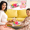 2 Sets 2 Styles Valentine's Day Rectangle 3D Pop Up Flower Paper Greeting Card AJEW-GA0006-96-7