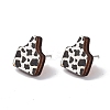 Natural Wood Stud Earrings EJEW-C013-01F-2