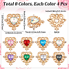 32Pcs 8 Colors Glass Pendants FIND-SC0015-34-2