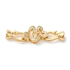 Flower Brass Micro Pave Clear Cubic Zirconia Fold Over Clasps KK-A227-28G-1