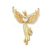 Rack Plating Brass Micro Pave Clear Cubic Zirconia Pendants KK-C047-20E-G-1