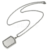 201 Stainless Steel Micro Pave Clear Cubic Zirconia Virgin Mary Rectangle Pendant Necklaces LS-NJEW-D089-07P-2