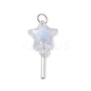 5Pcs Acrylic & Glass Pendants PALLOY-JF03526-02-2