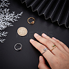   4Pcs 2 Colors 304 Stainless Steel Snake Wrap Open Cuff Ring with Rhinestone for Women RJEW-PH0001-09-3