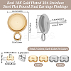 48Pcs 2 Styles Stainless Steel Stud Earring Findings STAS-BBC0010-23C-2