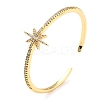 Star Cubic Zirconia Cuff Bangle BJEW-I298-11G-3