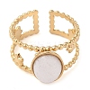 Oval Natural White Jade Finger Rings RJEW-Z057-11G-05-2