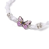 Butterfly Alloy Enamel Link Bracelets BJEW-JB11722-02-3