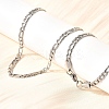 3.8MM 304 Stainless Steel Figaro Chain Necklaces for Women NJEW-B134-02B-P-1