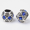 Alloy Rhinestone Rondelle Large Hole European Beads LS-MPDL-R036-80B-1