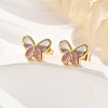 304 Stainless Steel Enamel Stud Earrings EJEW-B009-17G-5