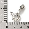 Rack Plating Brass Pave Clear Cubic Zirconia European Dangle Charms KK-H485-21G-3