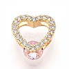 Brass Micro Pave Cubic Zirconia Charms KK-N261-19B-G-1