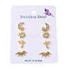 304 Stainless Steel Earring Sets EJEW-S248-07G-2