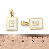 Ion Plating(IP) 304 Stainless Steel Pave Shell Pendants X-STAS-G327-01G-E-3