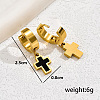 Stylish Stainless Steel Classic Cross Hoop Earrings FI7863-3-1