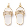 Brass Micro Pave Clear Cubic Zirconia Pendants X1-ZIRC-A019-10G-1