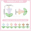70Pcs 7 Colors Glass Pendants PALLOY-HY00107-2