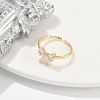 Rack Plating Brass Micro Pave Clear Cubic Zirconia Cuff Rings for Women RJEW-M028-55G-4