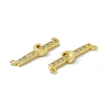 Rack Plating Brass Micro Pave Clear Cubic Zirconia Connector Charms KK-C007-37G-C-3