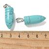 Synthetic Turquoise Pointed Pendants G-B127-18P-02-3