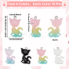 40Pcs 4 Colors Resin Pendants RESI-SC0005-93-2