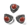 Natural Red Jasper Adjustable Rings RJEW-I108-03AS-06-4