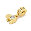 Brass Micro Pave Clear Cubic Zirconia Pendants KK-U007-02G-06-2