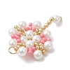 Glass Seed Beaded Flower Pendants PALLOY-MZ00827-05-4