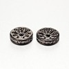 Brass Micro Pave Grade AAA Cubic Zirconia Beads ZIRC-O010-6mm-07B-NR-1