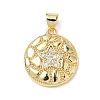 Brass Micro Pave Clear Cubic Zirconia Pendants KK-L253-08G-1