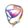 Ion Plating(IP) 304 Stainless Steel Yoga Adjustable Ring for Women RJEW-M149-27RC-3