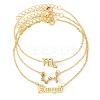 3Pcs Alloy Rhinestones Anklets AJEW-S083-01G-09-1