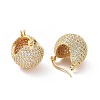 Clear Cubic Zirconia Round Ball Hoop Earrings EJEW-C008-17G-2