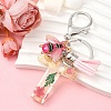 Resin & Acrylic & Faux Suede Tassel Keychain KEYC-YW00125-20-1